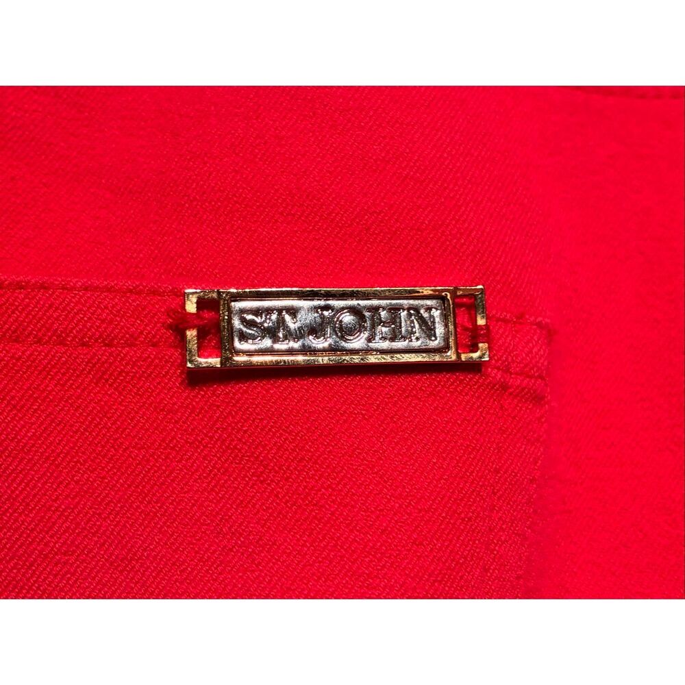 St. John St.John Bright Red Pants Premium Luxury Collection Size 10 - Picture 5 of 10